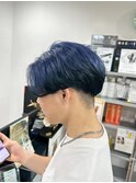 ブリーチカラー　ブルーカラー　メンズカラー