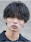 大分シャドウパーマメンズカットラウンドマッシュツーブロック