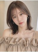 【NOA】くびれミディレイヤーカットアッシュグレージュ韓国ヘア