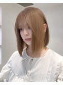 19756_ミルクベージュハッシュカットミルクティーベージュボブ
