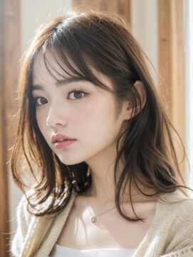 ワイワイ甲子園(wywy.) くびレイヤーエモージュシアーカラーワンカールセミディ