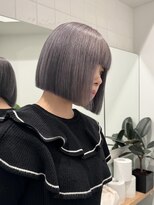 ラフ 新宿(Laff)&nbsp;切りっぱなしボブミニボブぱつっとボブ暗髪ボブ/縮毛矯正/新宿