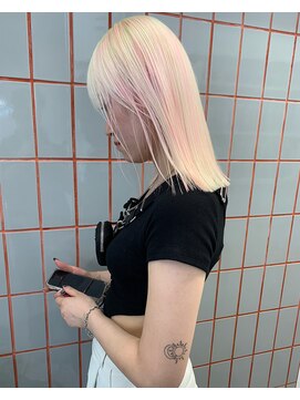 ペレ 渋谷(PELE) デザインカラー/レイヤーカット/ウェットヘア/オリーブベージュ