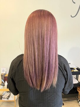 レポヘアー(Repos hair) 10代20代30代ロングダブルカラーピンクカラーブリーチ透明感