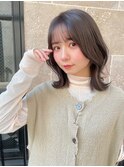 黒髪/ボブルフ/ネビージュ/小顔/ワンレン/レイヤー/韓国風
