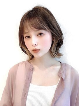 マティエ 銀座(Matie) ボブウルフ外国人風カラー韓国ツヤカラー透明感20代ぱつっとボブ