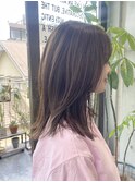 #スモーキーベージュ#ピンクグレージュ#ミディアムレイヤー