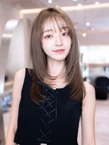 ハバナ 渋谷(HAVANA)&nbsp;大人ガーリー顔周りミディアムレイヤーカット×ココアブラウン