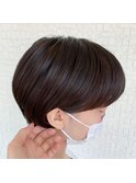 ワイドバングショート×オール ハイライトカラー
