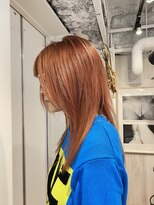 ヘアーワークス ヘルム 渋谷店(HAIR WORKS HELM)&nbsp;[HELM渋谷]ウルフ×オレンジカラー
