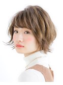 ２０代３０代４０代大人かわいい小顔ひし形ふんわりボブ 