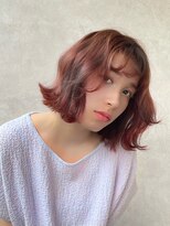 メゾンドイギー(MAISON de IGGY)&nbsp;透け感ピンク大人かわいい#大人かわいい#ボブ#フェザーバング