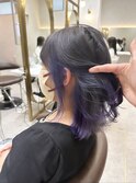 ダブルカラーインナーカラーグレージュブルーラベンダー韓国