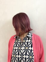 小森谷,切りっぱなしボブ,バイオレット,美髪,ピンクブラウンg10
