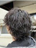 メンズウルフパーマ縦落ち波巻きツイストスパイラルMIX名古屋栄