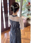 リボンヘアアレンジ