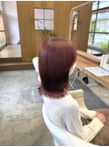 ブリーチ無しピンクブラウン