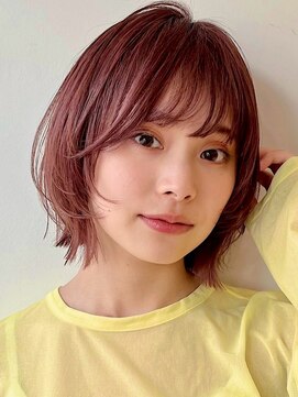 ガーデン 銀座(GARDEN) 顔まわりレイヤー/くびれヘア/アプリコットオレンジ夏/20代/30代