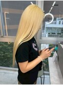 ロング ブリーチ ハイトーン ブロンド ケアブリーチ 10代20代