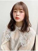 ミディアム　グレージュ　ベージュ　透明感カラー　ボブ　ロブ