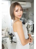 池袋美容室HOLON【ミルクティーベージュ/くびれレイヤーボブ】