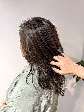 白髪ぼかしハイライトグレージュ系