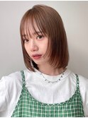 ボブ/レイヤーカット/顔周りカット/ベージュ/透明感カラー