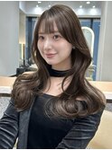 結べるレイヤーカット/グレージュブラウン/韓国巻き/顔周り