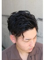 リレーションメンズヘアー(RELATION MEN'S HAIR) ソフトツイスト×ネオ七三／カルマパーマ/アッシュブラック