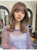 チョコレートカラーの大人ガーリーレイヤーカット
