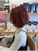 レッド ショートボブ くびれショート