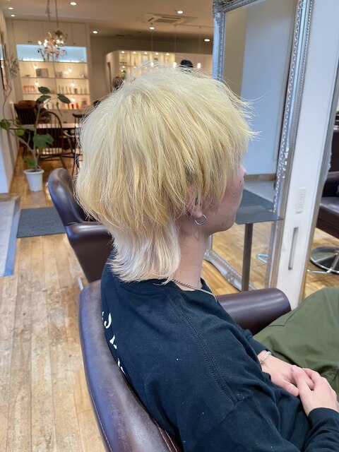 2/22 blonde × Wolf cut