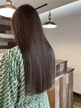 サンタフェ 岡崎店(Santa'Fe) 脱白髪染め白髪ぼかしカラー/ロング