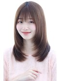 ミディアムレイヤーカット 20代30代40代 ベージュカラー