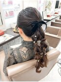 編み下ろしポニーテール