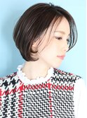 前下がりショート・ボブ/パーマ/前髪なし/30代/40代/50代/長め