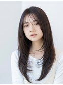 ロングレイヤー/20代30代大人かわいい/オリーブブラウン