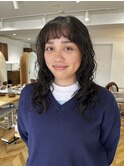 ロングレイヤーパーマ/スパイラルウェーブ/オン眉ロングパーマ