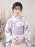 (浴衣)レンタル+着付け+ヘアセット￥9800　(ドリンクサービス付き)(下駄付き)