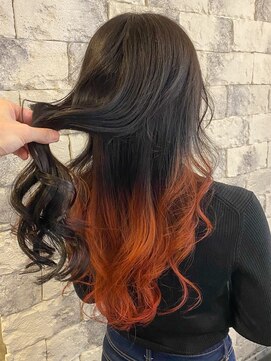 オースト ヘアー ステラ 新宿店(Aust hair Stella) インナーグラデーションカラー☆キャンディオレンジ　Y