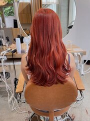 ピンクオレンジベージュ/ヘッドスパ/透明感カラー/髪質改善