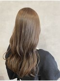 マロンベージュカラー×ゆるふわウェーブロング大人可愛い艶感