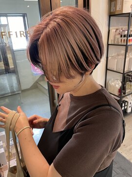 コワファーストナガサキシャンプーボーイ(COIFF1RST NAGASAKI SHAMPOO BOY) 大人ショートボブ丸みショートカットマッシュショート前髪あり