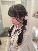ツイン編みおろし