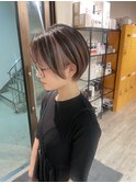 大人ショートボブ丸みショートカットマッシュショート前髪あり
