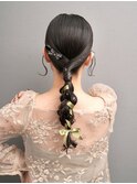 タイトヘアアレンジ☆ヘアセットヘアメイク編み下ろし推し活