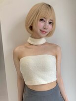 大人かわいいワンカールミディアムボブ10代20代30代40代