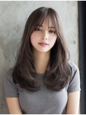 ワンカールパーマ暗めカラーデザインカラーフェイスフレーミング