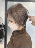 くびれショートボブ40代50代グレイカラー白髪染め白髪ぼかし
