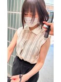 前髪.マルチダボブ.ピンクベージュ.インナーグレージュ/.mood45